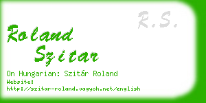 roland szitar business card